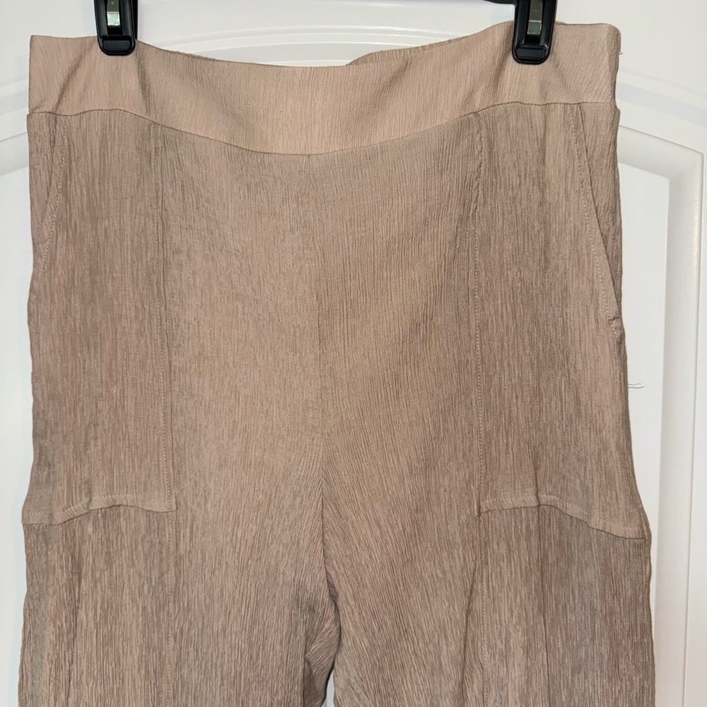 AGB Women's Tan Wide Leg Pants lined
